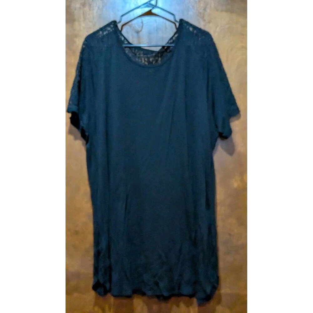 Old Navy Lace Shoulder  BLACK Split Side Woman's Plus Size 3 X